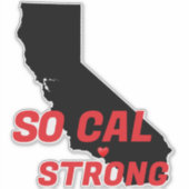 SO CAL STRONG Red Blk CA Solid Heart Aufkleber (Vorderseite)