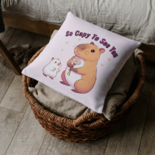 So Capy dich zu sehen – Süße Capybara-Kunst Kissen