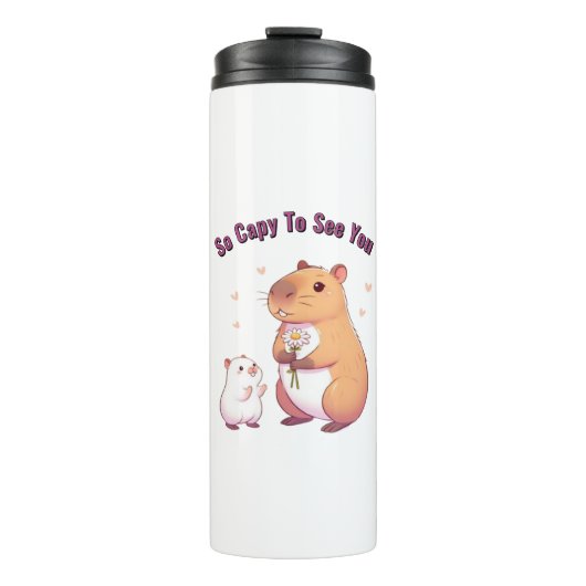 So Capy dich zu sehen – Süße Capybara-Kunst Thermosbecher (Vorderseite)
