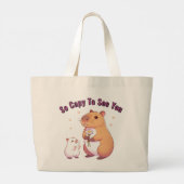 So Capy To See You – Cute Capybara Art Jumbo Stoffbeutel (Rückseite)