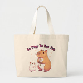 So Capy To See You – Cute Capybara Art  Jumbo Stoffbeutel