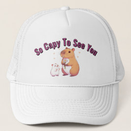 So Capy To See You – Cute Capybara Art  Truckerkappe