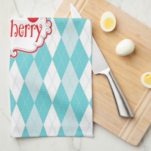 "So Cherry" Retro-Teetuch. Geschirrtuch (Viertel Falte)