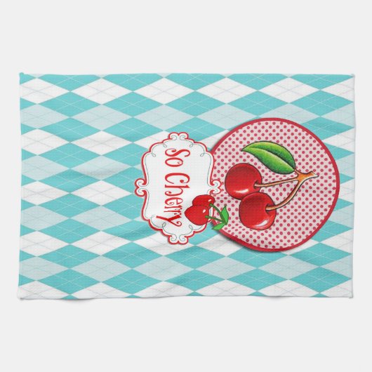 "So Cherry" Retro-Teetuch. Geschirrtuch (Horizontal)