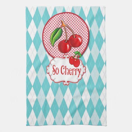 "So Cherry" Retro-Teetuch. Geschirrtuch (Vertikal)