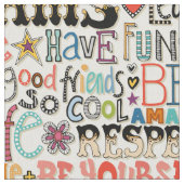 so coole Typografie Stoff (Nahaufnahme)