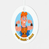 So Cute Hercules Metal Ornament (Vorderseite links)