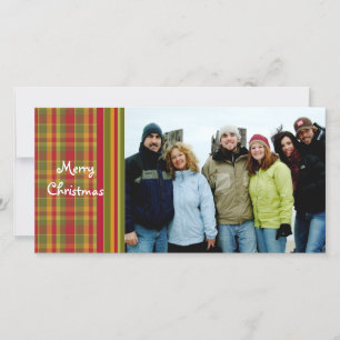 So Cute Red Plaid Merry Christmas Feiertagskarte