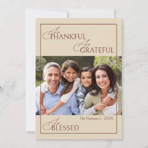 So dankbar, Familien Thanksgiving-Fotokarte Feiertagskarte