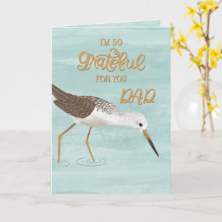 So dankbar für dich, Papa – Sandpiper zum Vatertag Karte