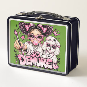 So Demure™ Pink Glam Girl Bubblegum Skinny Tumbler Metall Brotdose