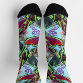 So durchnässtes Graffiti-Plakat Socken (Oben)