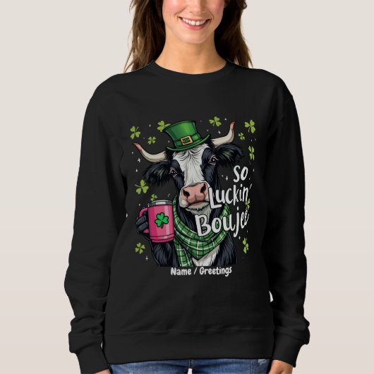 So ein Glück, Boujee Retro St. Patrick's Day  Sweatshirt (Vorderseite)