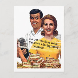 "So eine glückliche Frau!" Postkarte