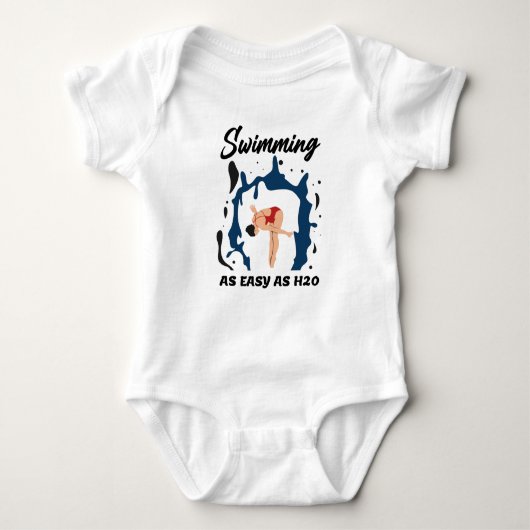 So einfach wie H2O schwimmen - Funny Swim Design Baby Strampler (Vorderseite)