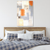 "So einzigartig" Abstrakte Kunst in Orange und Bei Leinwanddruck (Insitu (Schlafzimmer))