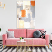 "So einzigartig" Abstrakte Kunst in Orange und Bei Leinwanddruck (Insitu (Wohnzimmer))