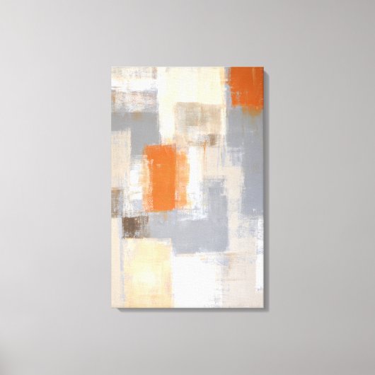 "So einzigartig" Abstrakte Kunst in Orange und Bei Leinwanddruck (Vorderseite)