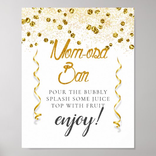 So Elegant Baby Shower Mimosa Bar Sign Poster (Vorne)
