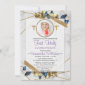 So elegant Foto Erste Kommunion Einladung (Vorderseite)