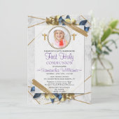 So elegant Foto Erste Kommunion Einladung (Stehend Vorderseite)