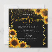 So Elegante Sonnenblumen Probe Abendessen Einladun Einladung (Vorderseite)