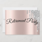 So Eleganter Glitzer Rose Gold Rente Party Einladung (Rückseite)