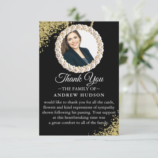 So Elegantes Beerdigung Foto Dankeschön Karte (Stehend Vorderseite)