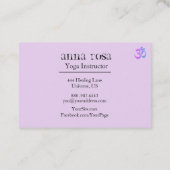 *~* so elegantes modernes Yoga-Lehrer-OM-Symbol Visitenkarte (Rückseite)