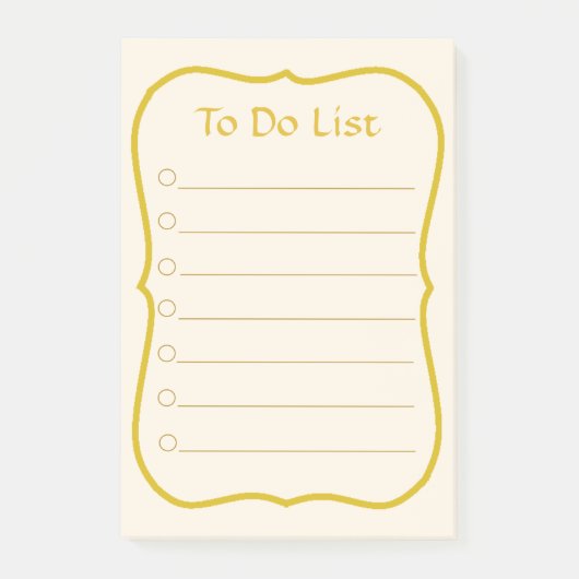 So erstellen Sie eine Liste und einen goldenen Rah Post-it Klebezettel (Vorderseite)