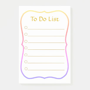 So erstellen Sie einen List- und Regenbogenrahmen Post-it Klebezettel