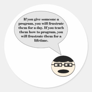 So erstellen Sie einen Programmeraufkleber Runder Aufkleber