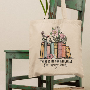 So etwas wie zu viele Bücher floral Tragetasche