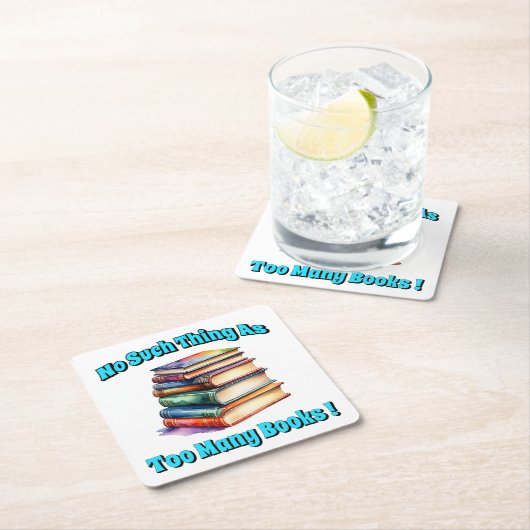 So etwas wie zu viele Bücher! Rechteckiger Pappuntersetzer (Vor Ort)