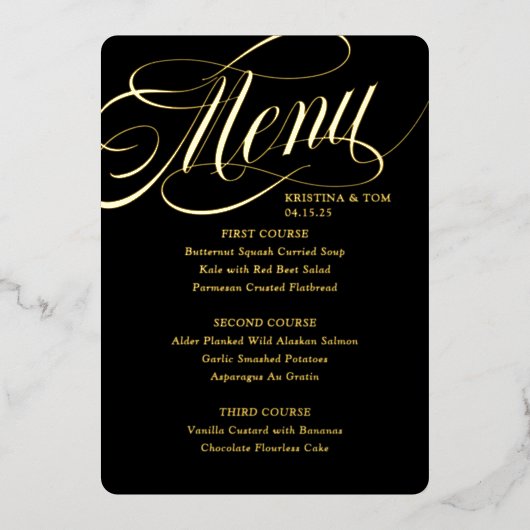 So Extravagant Menu Real Foil Einladung (Vorderseite)