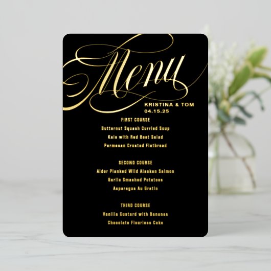 So Extravagante Menü Real Folieneinladung (Stehend vorne)