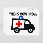 So fahre ich im Krankenwagen Postkarte (Vorne/Hinten)