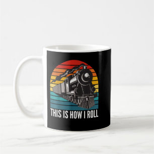 So fahre ich mit der Funny Locomotive Railroad Kaffeetasse