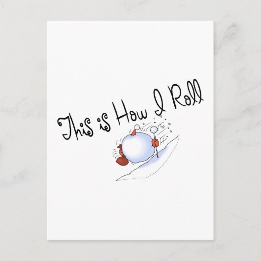 So fahre ich Schneeball Postkarte (Vorderseite)