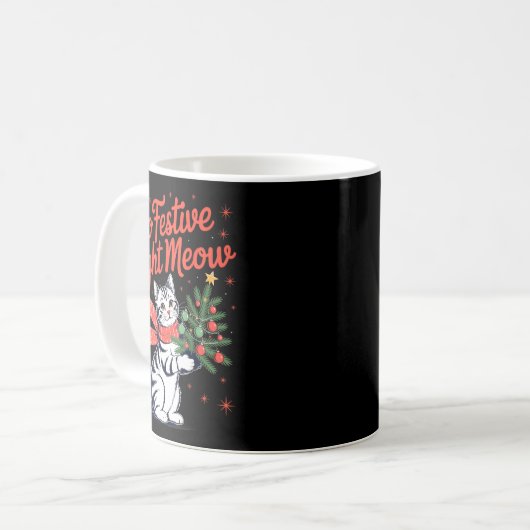 So Festive Right Meow Cat Lovers Celebrating Chris Kaffeetasse (Vorderseite Links)