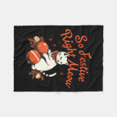 So Festive Right Meow Funny Christmas Santa Holida Fleecedecke (Vorderseite (Horizontal))