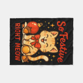 So Festive Right Meow Kawaii Cat Christmas Santa H Fleecedecke (Vorderseite (Horizontal))