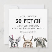 So Fetch Hundeparty Einladung (Vorderseite)