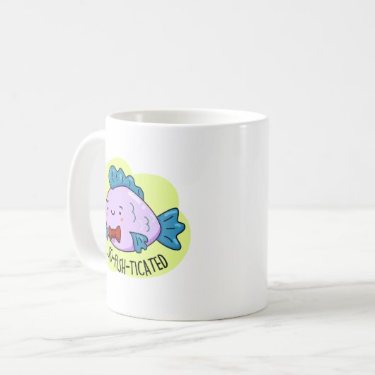 So fisch gezinkter Funny Sophisticated Fish Pun Kaffeetasse (Vorderseite Links)