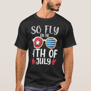 So fliegen am 4. Juli USA Flag Sungla T-Shirt
