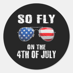 So Fly 4. Juli American Flag Sungles Boys Kids Runder Aufkleber