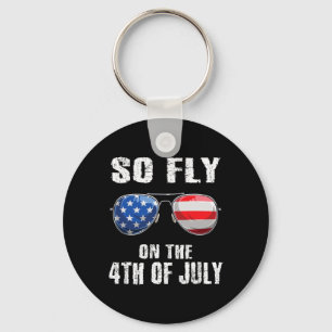 So Fly 4. Juli American Flag Sungles Boys Kids Schlüsselanhänger
