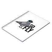 So Fly Funny Cool Taube Puff Notizblock (Linke Seite)
