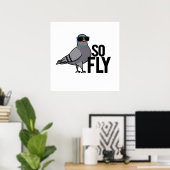 So Fly Funny Cool Taube Puff Poster (Heimbüro)