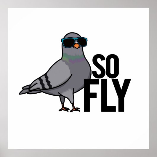 So Fly Funny Cool Taube Puff Poster (Vorne)